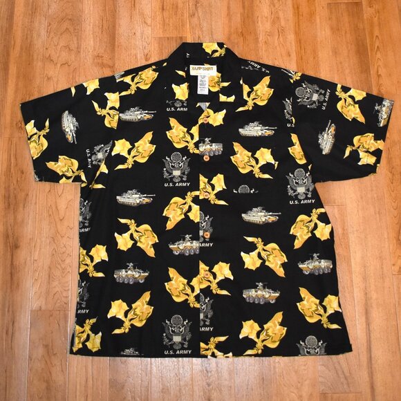 Kamp Shirt by Eagle Crest Inc U.S. Army Print Button Front Shirt Sz XXL  #66629‎ - Picture 1 of 4